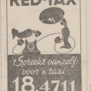 Redtax, taxi's, Pletterijstraat, 1958