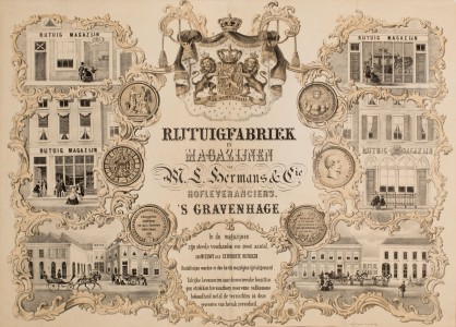 Hermans, rijtuigfabriek, Fluwelen Burgwal, ca. 1860
