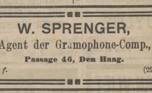 W. Sprenger, platen en radiozaak, Passage 46, 1933