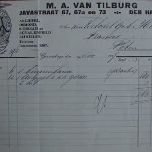 M.A. van Tilburg – Archipelrijwielen, Javastraat 67, 1917