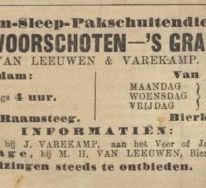 J. Varekamp, beurtvaart, Dunne Bierkade, 1890.