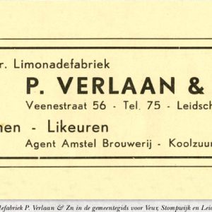 P. Verlaan & Zonen, electrische limonadefabriek, Venestraat 56, Leidschendam, 1936