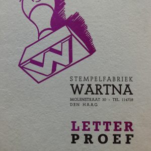 Firma Wartna, stempels, Molenstraat 30A, 1935