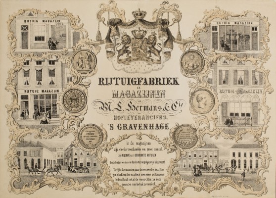 Hermans, rijtuigfabriek Hermans, Koediefstraat, ca. 1866