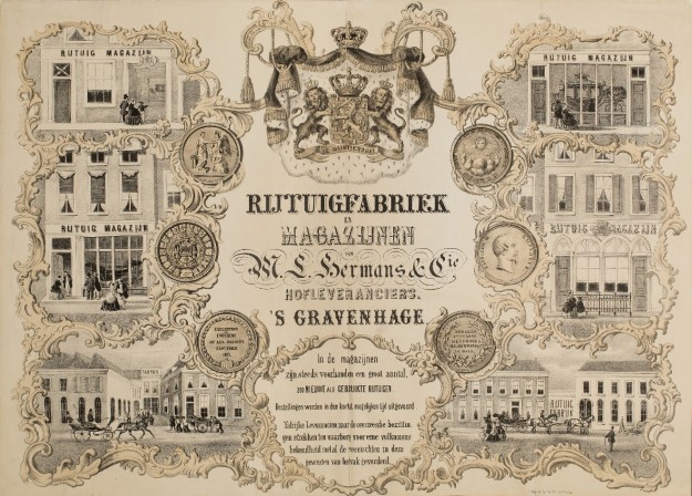 Hermans, rijtuigfabriek Hermans, Koediefstraat, ca. 1866