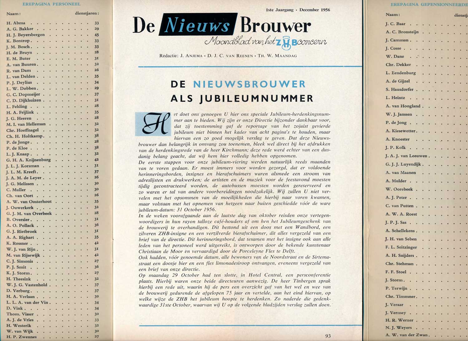 ZHB, bierbrouwerij, Noordstraat 36, 1956