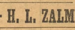 Zalme, glashandel, 1895