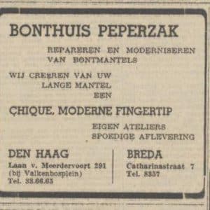 Peperzak, Bonthuis, Laan van Meerdervoort 291, 1949