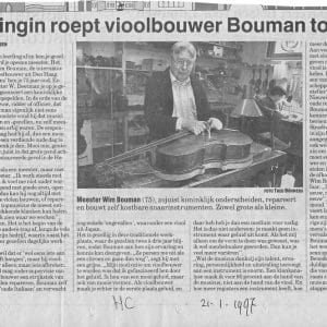 Willem Bouman & Zn, vioolbouwer, Herenstraat 12B-12C, 1997