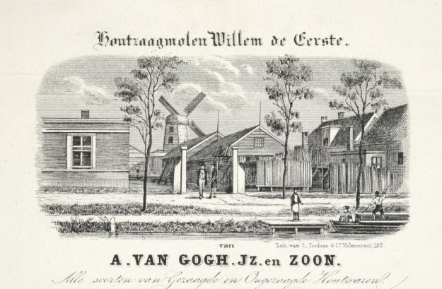 A. van Gogh, Houtzaagmolen, Loosduinseweg, ca. 1850