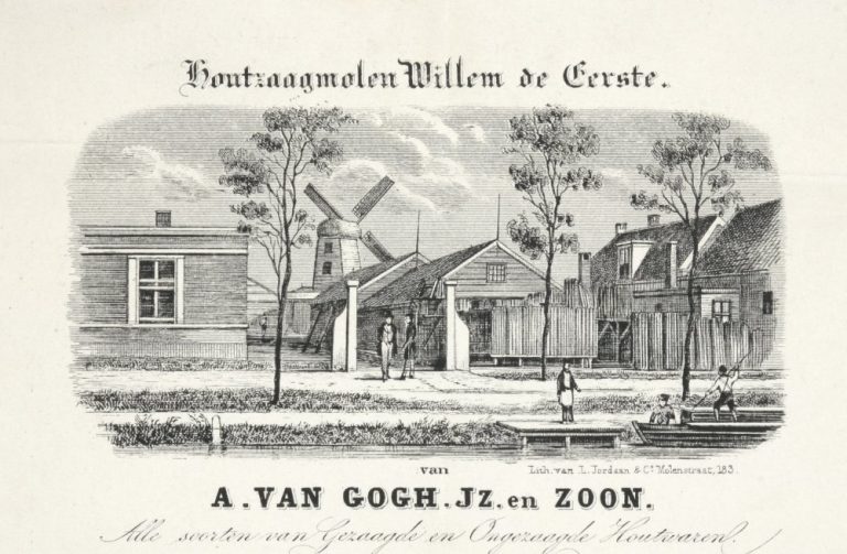 A. van Gogh, Houtzaagmolen, Loosduinseweg, ca. 1850