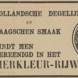 De Vierkleur, Rijwielfabriek, reclame, ca. 1905