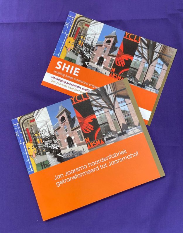 De eerste brochures van de nieuwe SHIE-publicatiereeks liggen klaar om te verkopen. Jan Jaarsma, Fahrenheitstraat, 2025