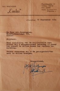 Magazijn EMKA, Regentesseplein 13, 1954