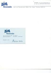 Briefpapier en visitekaartje naar ontwerp van Herman Gerritzen.