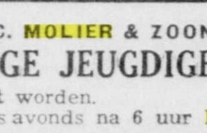 G. Molier, boekbinders en linieerders, Prinsegracht 16, 1940