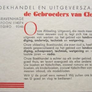Van Cleef, drukkerij en uitgeverij, Spui, jaren 30