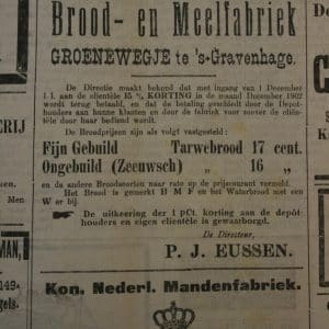 Brood- en Meelfabriek, Groenewegje, ca. 1902