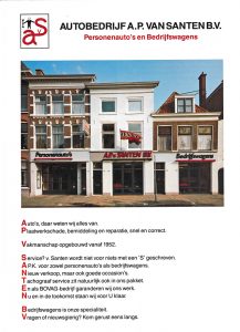 A.P. van Santen, garagebedrijf, Prinsegracht, jaren 80