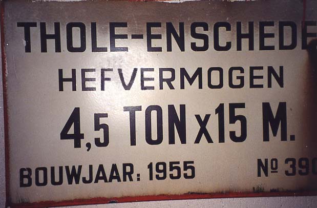 Thole, kranen, Enschede, 1955