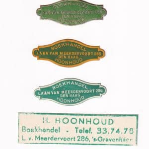 Hoonhoud, boekwinkel, Laan van Meerdervoort 282, diverse jaren