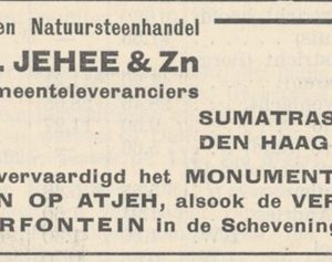 Chr.Th. Jehee, steenhouwerij en natuursteenhandel, Sumatrastraat 20-30, 1931