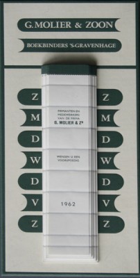 Molier, boekbinders, Prinsegracht 16, 1962