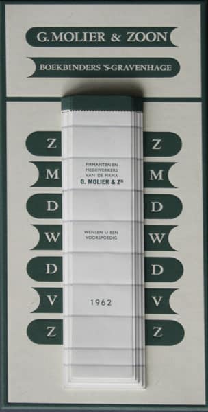 Molier, boekbinders, Prinsegracht 16, 1962