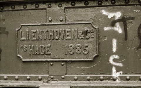 Enthovenbrug, naambord, Hemsterhuisstraat, 1985