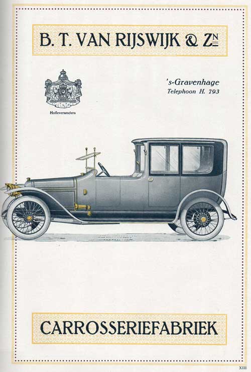 B.T. van Riujswijk, carrosseriebouwer, Wagenstrat 20a, 1916