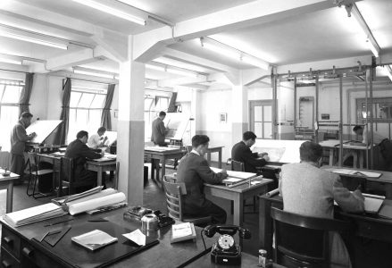 Philips, Stortenbekerstraat, tekenkamer, ca. 1950